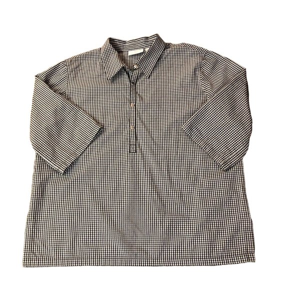 Liz Claiborne LizSport Blouse Womens XL Used Black White - Picture 5 of 16